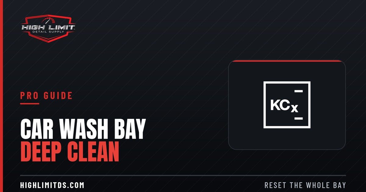 High Limit Detail Supply pro guide banner - how to deep clean a car wash bay, featuring Koch-Chemie