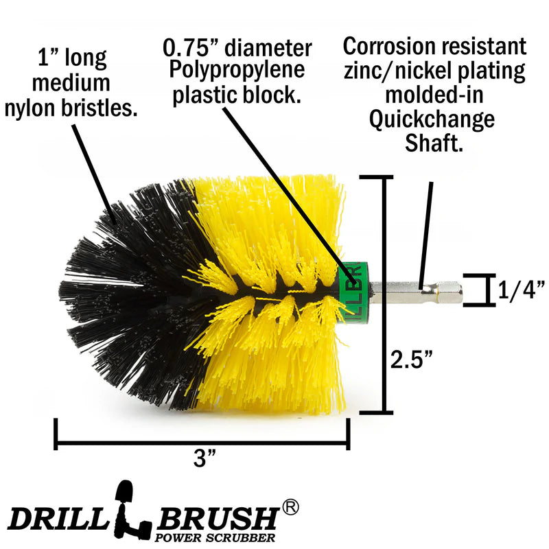 Mini Yellow Brush - Medium Stiffness - Bullet Shaped