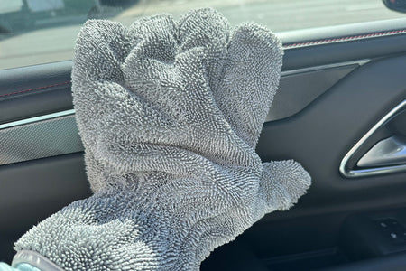 FIVE FINGER GRAY INTERIOR MITT 2PK — Side View by AutoFiber