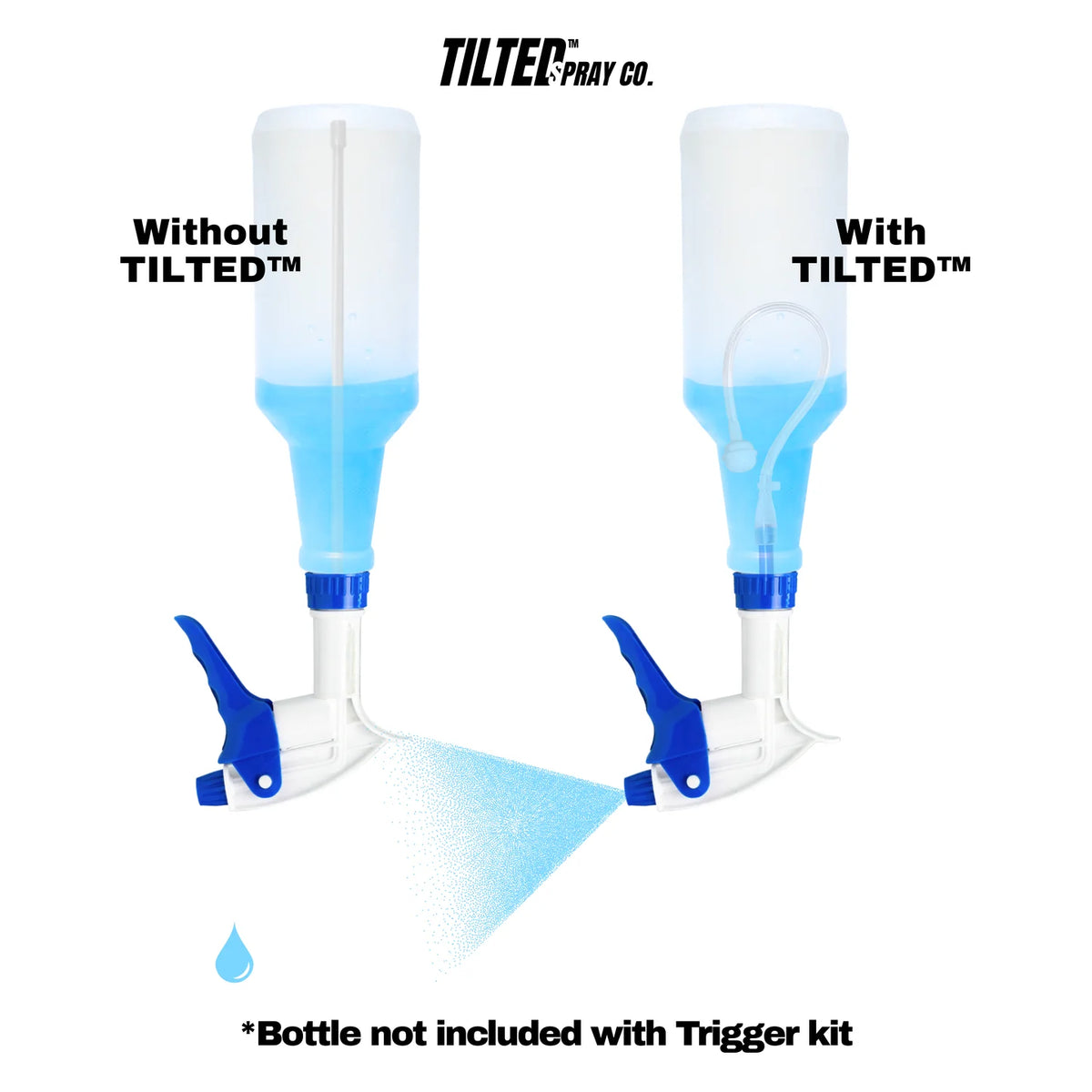 Tilted 360 Spray Bottle Adapter- 6pk — Side View by High Limit Detail Supply™