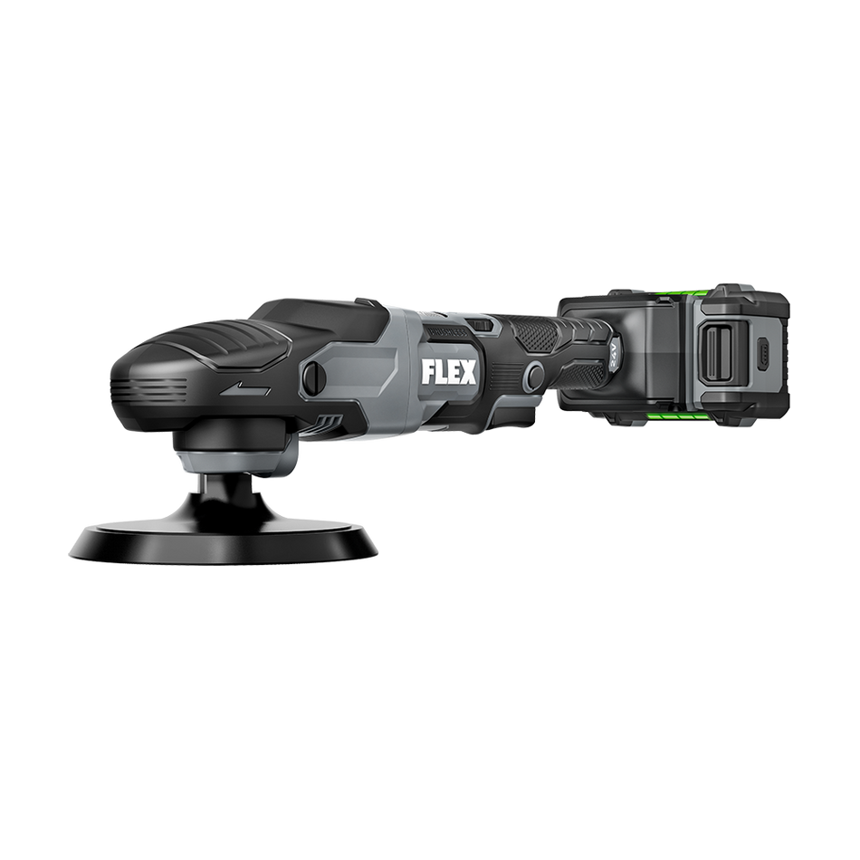 FLEX 24V Rotary Polisher FX3311, front three-quarter view