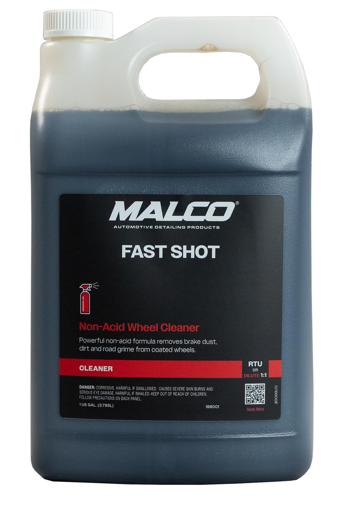 Fast Shot Wheel & Tire Cleaner Non-acid Formula, 1 Gal (188001)