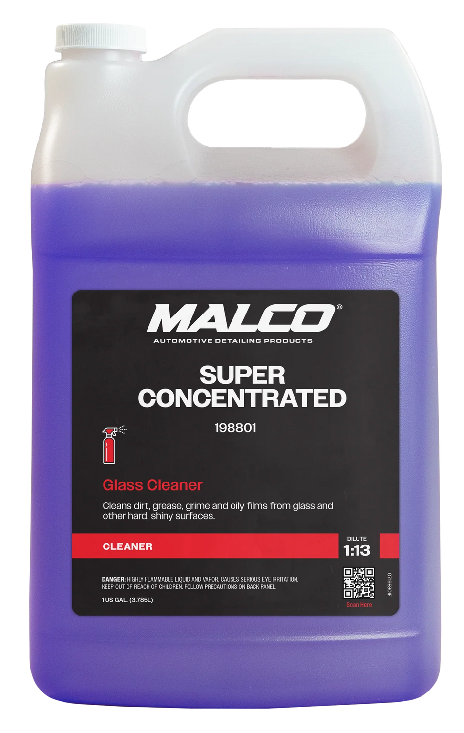 Malco Super-Concentrated Glass Cleaner, 1 gal