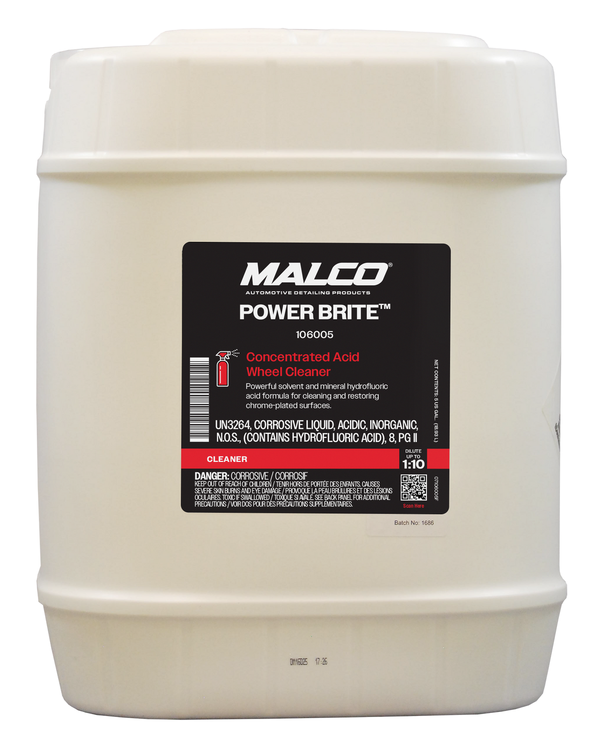 Power Brite™ Concentrated Acid Wheel Cleaner, 5Gal (106005)