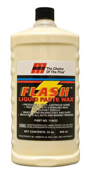 MALCO Flash® Liquid Paste Wax — label detail | professional car detailing