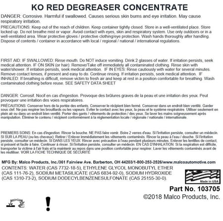 Ko Red Degreaser Concentrate (Dealer) — Detail View by Malco
